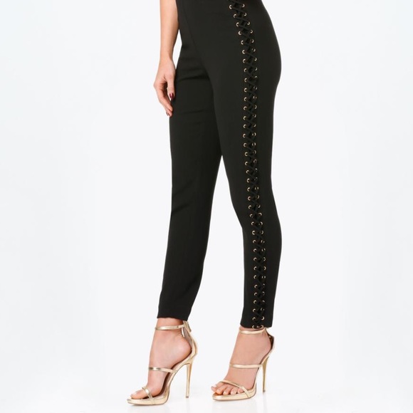 bebe Pants - NWT BEBE SIDE-LACED TUXEDO LEGGINGS - S [4-6]